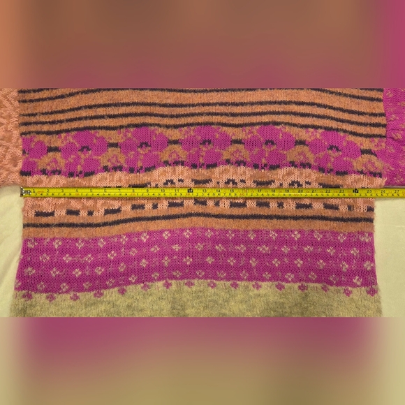 Vici Pink and Purple Patterned Turtleneck Sweater,  Size L. - Picture 11 of 16